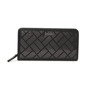 JESSICA SIMPSON Ronette Credit Card Zip-Around Perforated Black Wallet